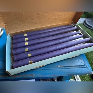 PARTYLITE Purple Taper Candles Set of 6 • 10” Dripless Rare Discontinued Colour